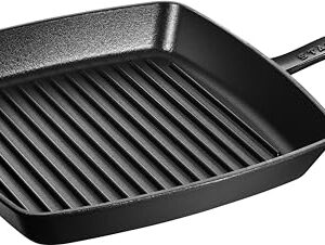 Staub American Grill Pan Cast Iron Suitable for Induction Cookers 30 cm Black