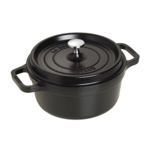 staub cast iron 2.75-qt round cocotte - matte black, made in france