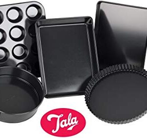 Tala Performance Extra Large Roaster with Rack and Free Large Yorkshire Pan, Professional Gauge Carbon Steel with Whitford Eclipse Non-Stick Coating, Cooking and Roasting, Black, 10A31389