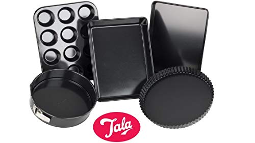 Tala Performance Extra Large Roaster with Rack and Free Large Yorkshire Pan, Professional Gauge Carbon Steel with Whitford Eclipse Non-Stick Coating, Cooking and Roasting, Black, 10A31389