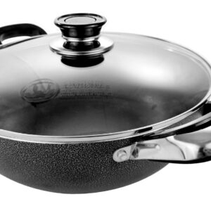 Uniware Non-Stick Aluminum Stock Pot With Glass Lid,Black (10 Inch)