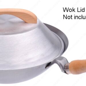 Aluminum Flat Wok Lid/Wok Cover, 13-Inches, (For 14" Wok), 18 Gauge, USA Made