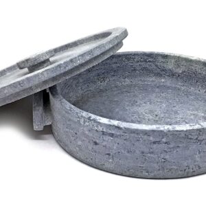 Cookstone 2.4 quarts saute pan and braiser | Handcrafted from a block of pure soapstone | Unique, durable and eco-friendly | Non-toxic and Non-stick | One time seasoning |THE GREEN ALTERNATIVE TO CAST