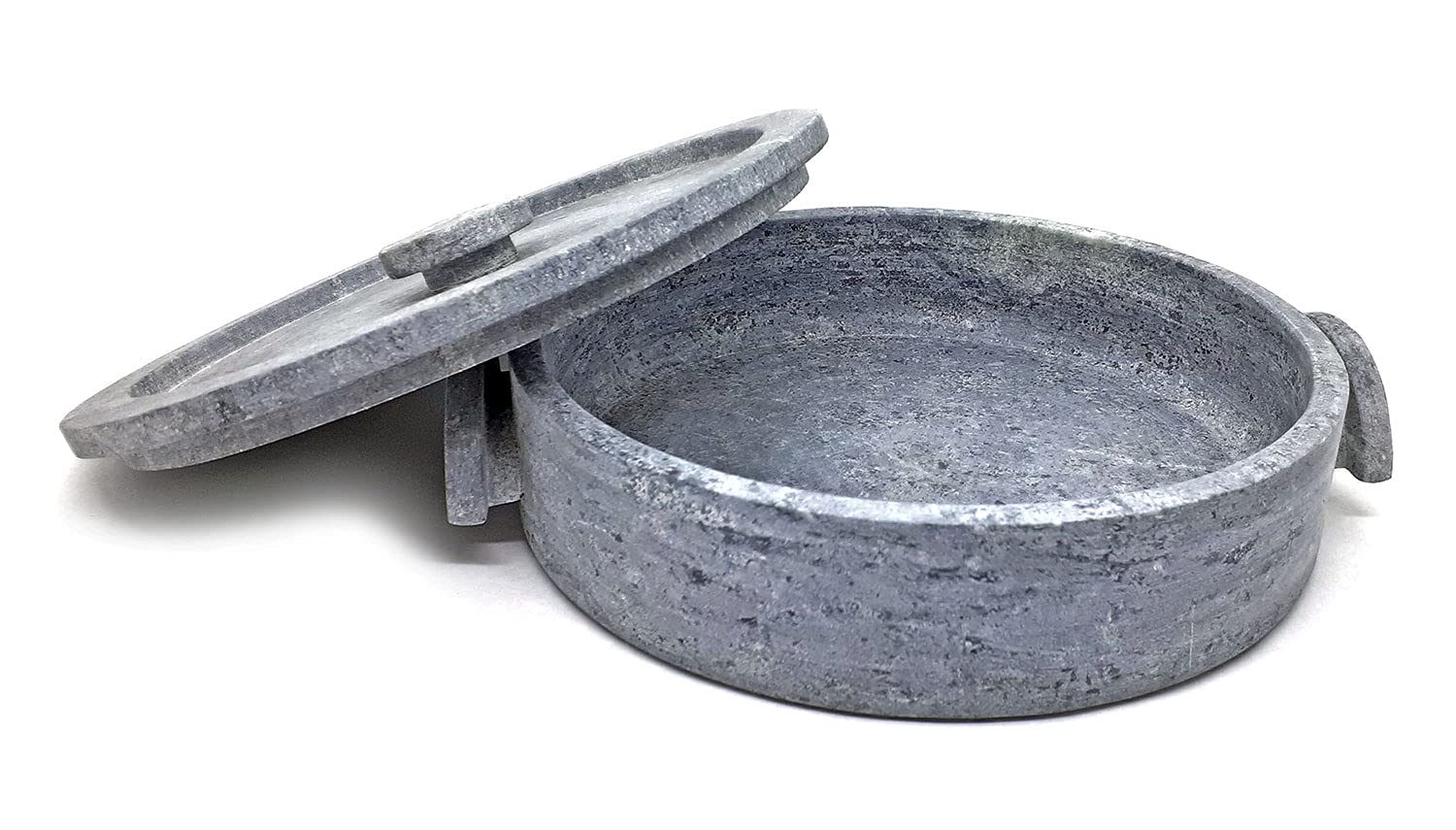 Cookstone 2.4 quarts saute pan and braiser | Handcrafted from a block of pure soapstone | Unique, durable and eco-friendly | Non-toxic and Non-stick | One time seasoning |THE GREEN ALTERNATIVE TO CAST