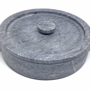 Cookstone 2.4 quarts saute pan and braiser | Handcrafted from a block of pure soapstone | Unique, durable and eco-friendly | Non-toxic and Non-stick | One time seasoning |THE GREEN ALTERNATIVE TO CAST