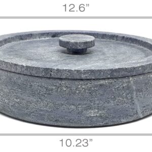 Cookstone 2.4 quarts saute pan and braiser | Handcrafted from a block of pure soapstone | Unique, durable and eco-friendly | Non-toxic and Non-stick | One time seasoning |THE GREEN ALTERNATIVE TO CAST