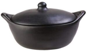 chamba black clay oval roaster, small 3 qt.