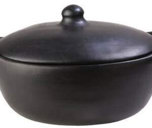 Chamba Black Clay Oval Roaster, Small 3 qt.