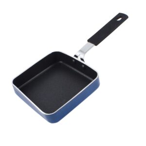 qtqgoitem home kitchen cook aluminum non-stick blue square mini egg frying pan (model: 35b 7ad 2ec 8ca 662)