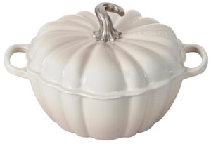 le creuset enameled cast iron figural pumpkin cocotte, 4 qt., meringue