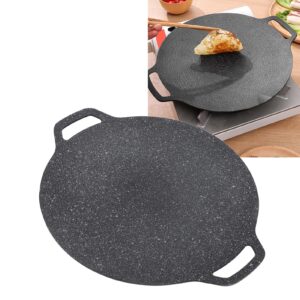 Korean Style Round Grill Pan, High Thermal Conductivity Non stick Barbecue Plate Aluminum Material Korean BBQ Grill Pan, Multifunctional Stove Plate for Meats, Pancakes, Ribs(30CM)