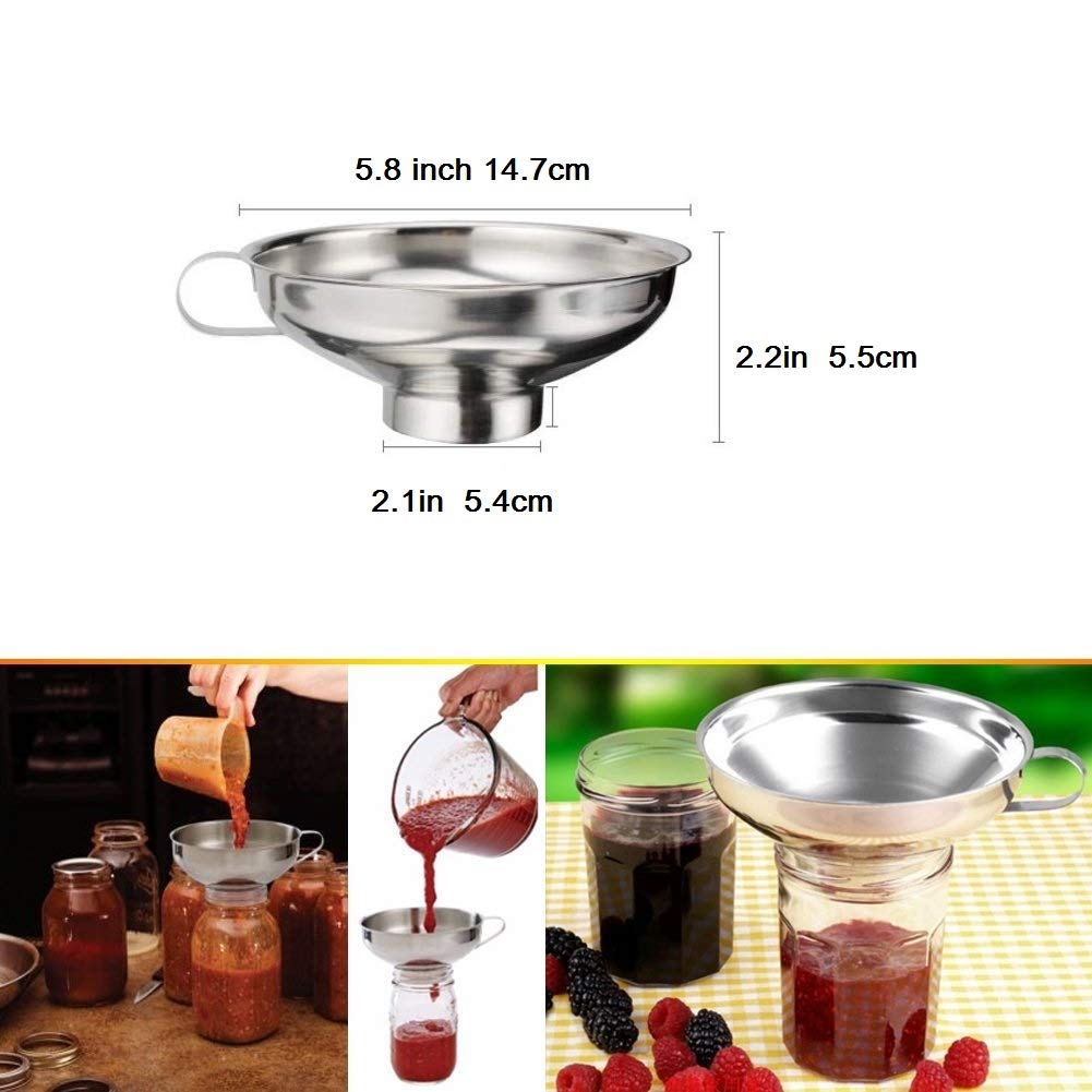 Large Maslin Pan Jam Making Pot with Stainless Steel Jam Chutney Funnel-Home Made Jam Canning Tools