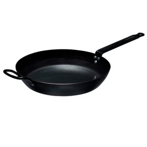 browne foodservice thermalloy 11.8 inch black carbon steel fry pan