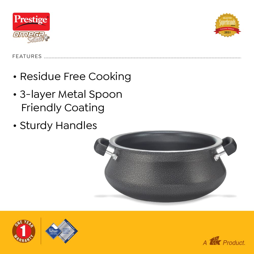 Prestige Manttra Omega Select Plus Junior Handi 4 Litre with SS Lid, Black (30732)