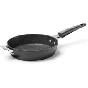 starfrit rock 9-inch fry/cake pan with t-lock detachable handle, normal, black