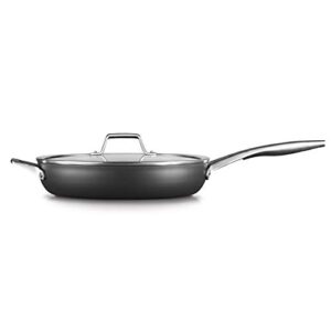 calphalon premier hard-anodized nonstick cookware, 12-inch fry pan with cover