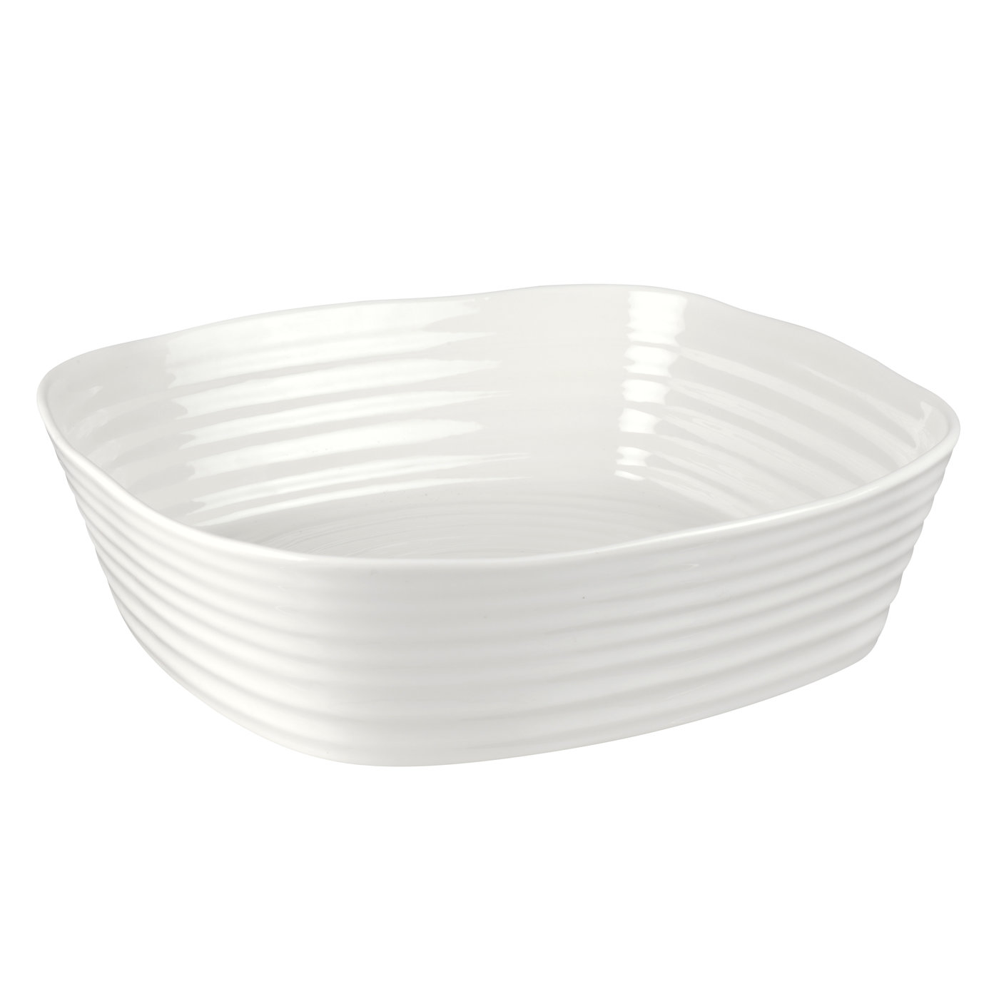 Portmeirion Sophie Conran White Square Roaster | 11 Inch Baking Pan for Oven | Deep Casserole Dish | Made from Fine Porcelain | Dishwasher and Microwave Safe