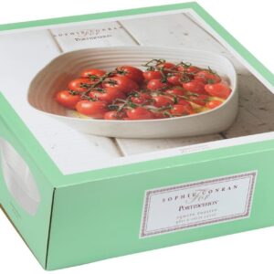 Portmeirion Sophie Conran White Square Roaster | 11 Inch Baking Pan for Oven | Deep Casserole Dish | Made from Fine Porcelain | Dishwasher and Microwave Safe