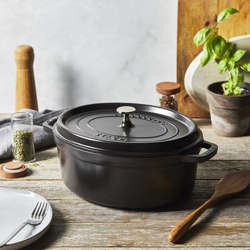 Staub Oval Dutch Oven 8.5-Quart Matte Black