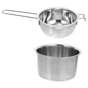 SEWACC 2 Pack Double Boiler Pot Set Chocolate Melting Pot with Stainless Steel Boiling Water Pot for Melting Chocolate Candy Candle Soap Wax (600ml)