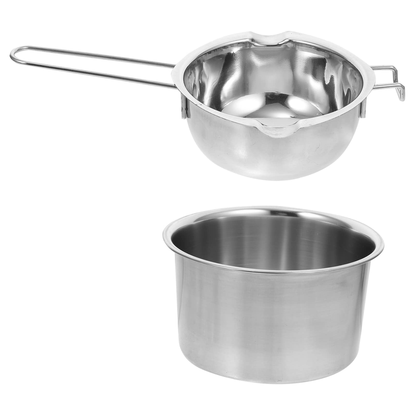 SEWACC 2 Pack Double Boiler Pot Set Chocolate Melting Pot with Stainless Steel Boiling Water Pot for Melting Chocolate Candy Candle Soap Wax (600ml)