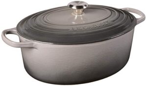 le creuset signature enameled cast iron oval french (dutch) oven, 8 quart, oyster