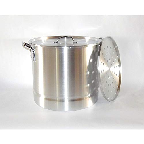 Thaweesuk Shop 3 Big Tamale Steamer Vaporera Stock Pots Premium Thick Aluminum 32QT/40QT/52QT of Set