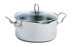 norpro krona 5 quart vented pot with straining lid, stainless steel,645,silver