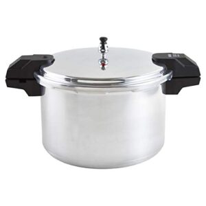 imusa usa a417-80807 16qt jumbo stovetop pressure cooker with regulator and side handles, silver