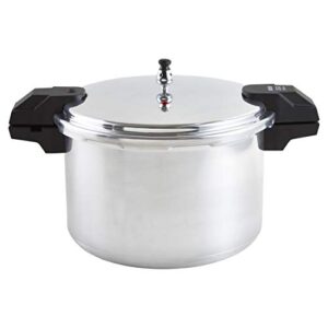 IMUSA USA A417-80807 16Qt Jumbo Stovetop Pressure Cooker with Regulator and Side Handles, Silver