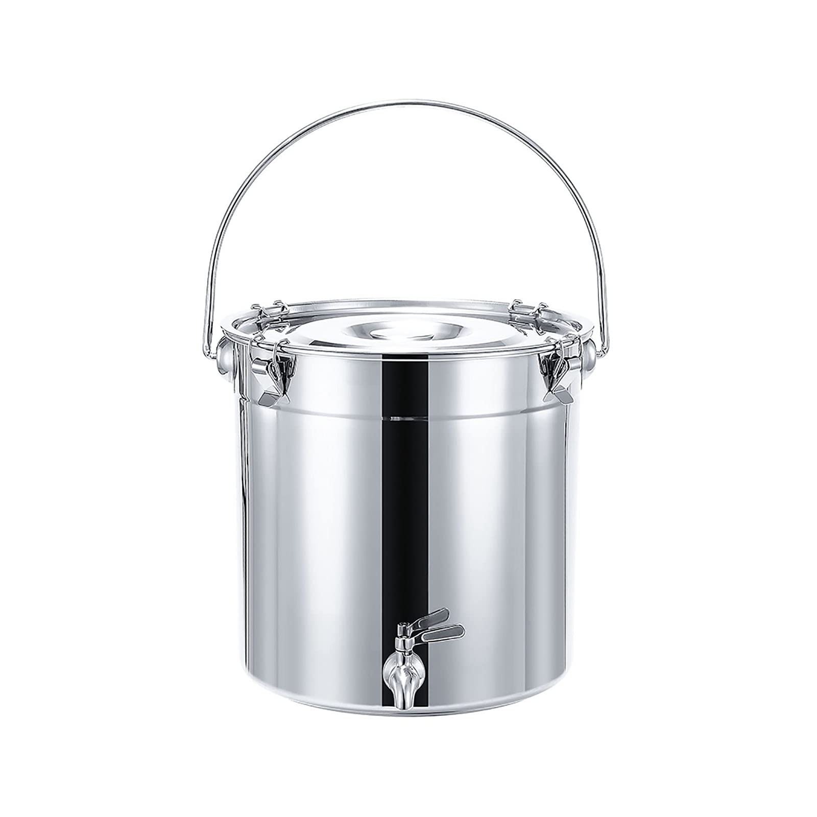 Stock Pot - Soup Pot With Lid, Stock Pot, 201 Stainless Steel Soup Bucket/Sealed Bucket/Transportation Bucket, Wine Tank With Tap, For Water Milk Tea Milk Storage Bucket (Size : 34L)