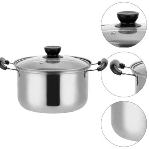 CALLARON Pots 1pc Stainless Steel Cookware Stockpot Stainless Steel Stockpot Multi-Functional Soup Pot for Kitchen Cooking Porridge Baby Food Stockpots Stove Burner Covers