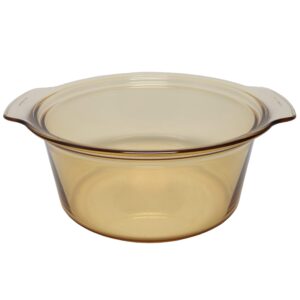 visions 1055327 3.5 l casserole/dutch oven round amber glass pot