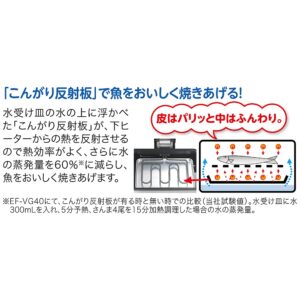 ZOJIRUSHI Fish roaster both sides grilled decomposition wash & platinum catalyst filter EF-VG40-SA