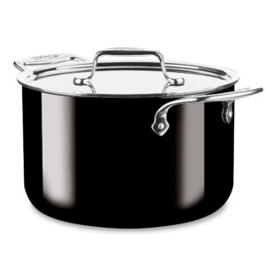 all-clad fusiontec ceramic and steel core stockpot 7 quart induction oven broiler safe 500f pots and pans, cookware onyx