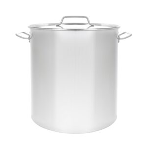CONCORD Polished Stainless Steel Stock Pot Brewing Beer Kettle Mash Tun w/Flat Lid (60 QT)