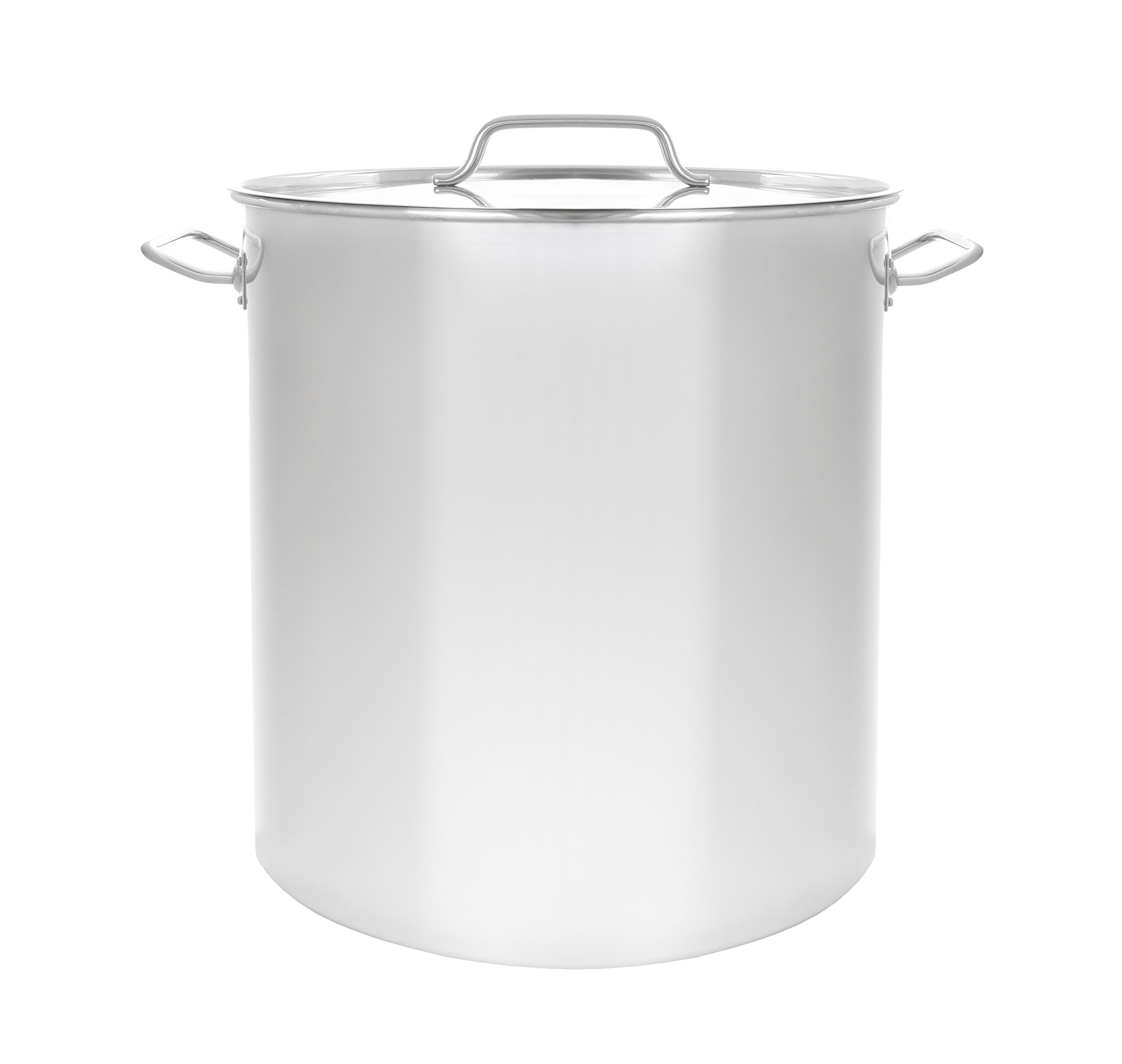 CONCORD Polished Stainless Steel Stock Pot Brewing Beer Kettle Mash Tun w/Flat Lid (60 QT)