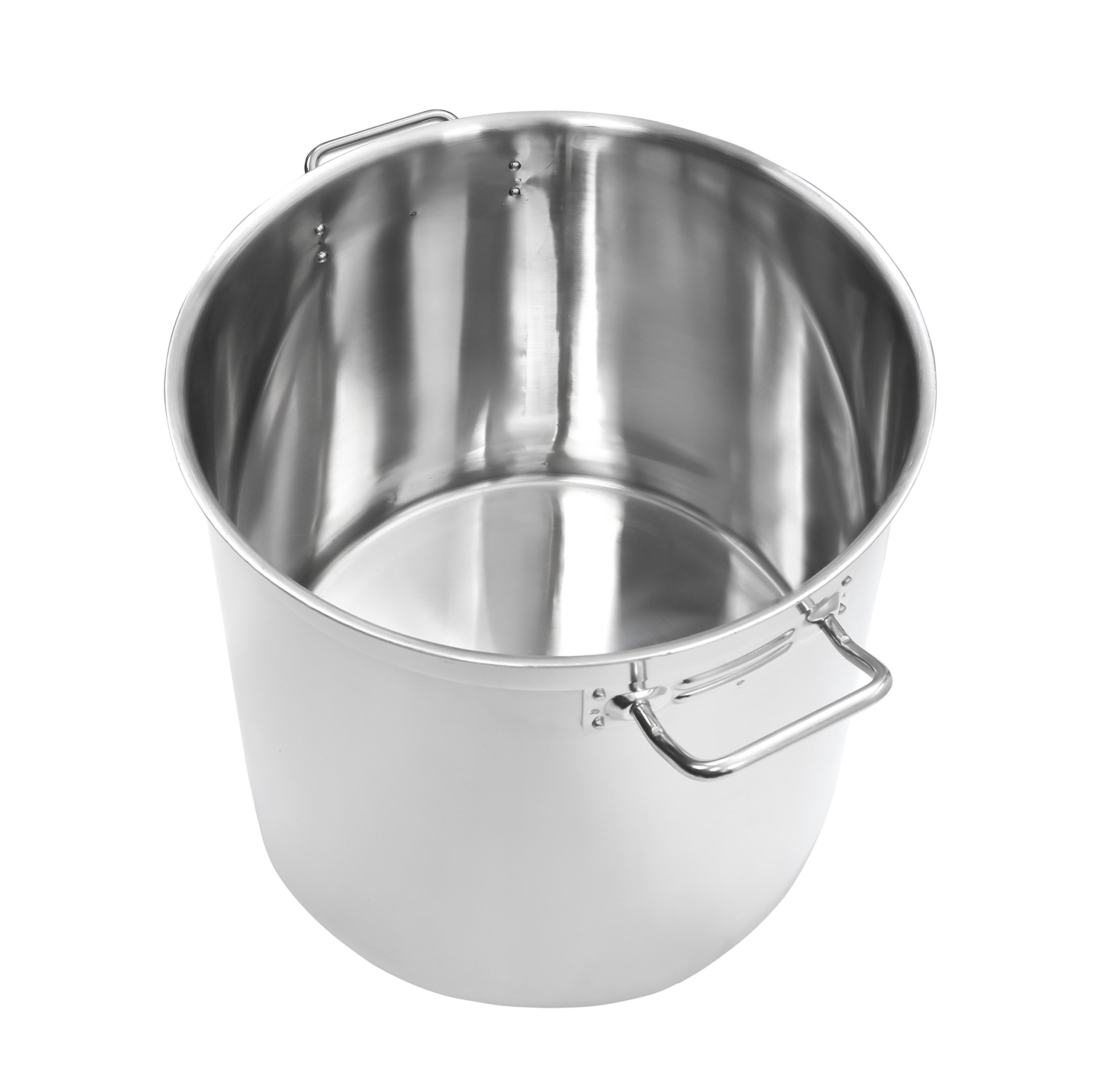 CONCORD Polished Stainless Steel Stock Pot Brewing Beer Kettle Mash Tun w/Flat Lid (60 QT)