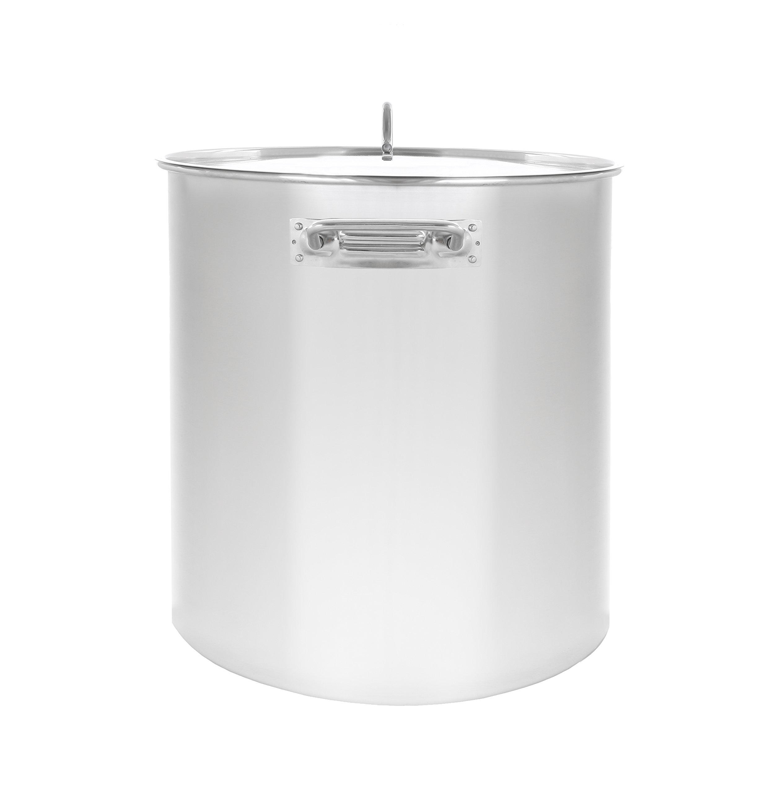 CONCORD Polished Stainless Steel Stock Pot Brewing Beer Kettle Mash Tun w/Flat Lid (60 QT)