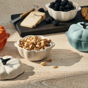 Le Creuset Stoneware Figural Pumpkin Petite Cocotte, 12oz, Sea Salt