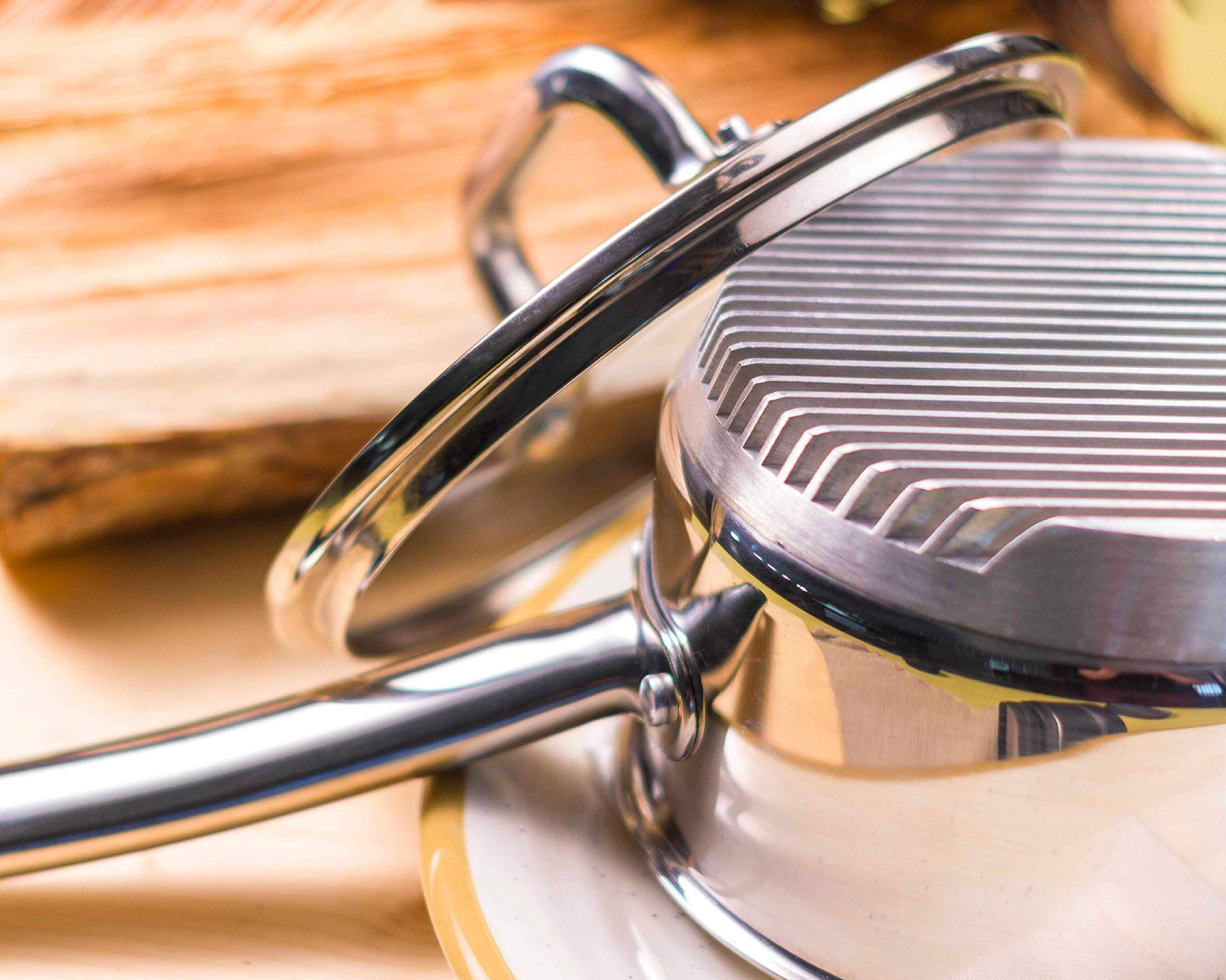 Turbo Pot® FreshAir™ Rapid Boil Stainless Steel 2 qt. Sauce Pan, time-and-energy saving cookware for gas stove Metallic