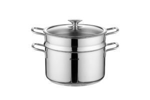 prime cook 6.4 qt stainless steel #304 stock pot with steamer insert
