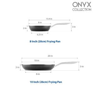 TECHEF - Onyx Collection 6-Piece Nonstick Frying Pan Skillet Set, PFOA-Free, Dishwasher Oven Safe, Stainless Steel Handle, Induction-Ready, Made in Korea
