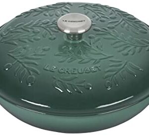 Le Creuset Olive Branch Collection Enameled Cast Iron Signature Braiser, 3.5 qt., Artichaut with Embossed Lid