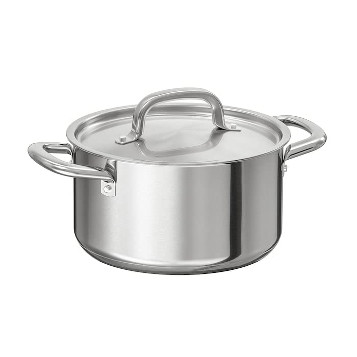 IKEA Thick/Clean and Simple Design Pot with Lid, Stainless Steel 3.0 L (3 qt)