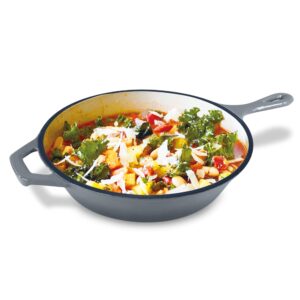 ChefVentions 3QT Round Cast Iron Saucepan Heavy Duty Enameled Interior and Exterior - Multi Use Pan - Stovetop, Gas, Electric & Induction Compatible