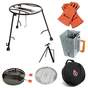 campmaid outdoor cooking set - dutch oven tools set - charcoal holder & cast iron grill accessories - camping grill set - outdoor cooking essentials - camp kitchen equipment - (7 piece set)