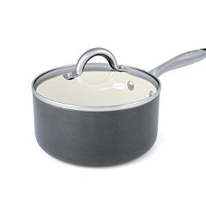 GreenPan Lima 3D 2 Quart Hard Anodized Non-Stick Ceramic Covered Saucepan