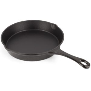 cast iron skillet magefesa ferro, optimal retention and heat distribution, for all types of cooktop, induction, oven safe, energy saving, easy cleaning, long durability (black skillet, 10")