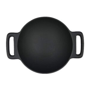 Mr. Bar-B-Q Cast Iron Wok with 2 Handles Home, Black